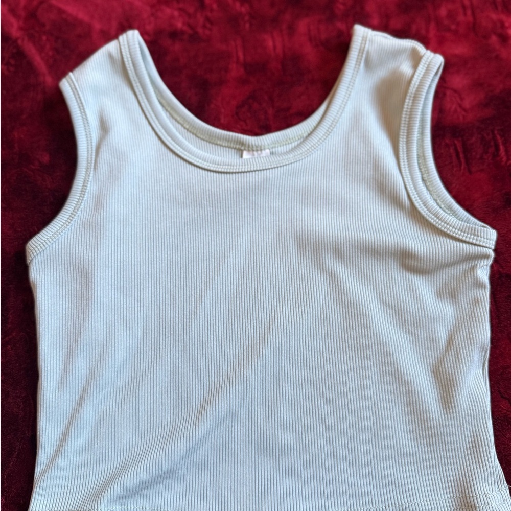 SHEIN Light Blue Ribbed Top